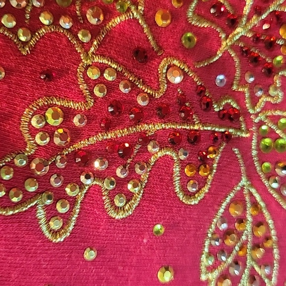 Quacker Factory Christmas Holly Leaves 3/4 Sleeve Size 3X - Picture 4 of 6